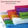 200Pcs Pipe Cleaners Flexibly Multi-Color Chenille Stems for DIY Art Craft Supplies Creative Decorations