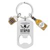DIY Bottle Opener Keychain Stainless Steel Keyring Presents Father's Day Gifts