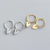 Серьги-кольца в форме сердца из стерлингового серебра 925 пробы для женщин, гладкие серьги из французского золота и серебра, ювелирные изделия, новые