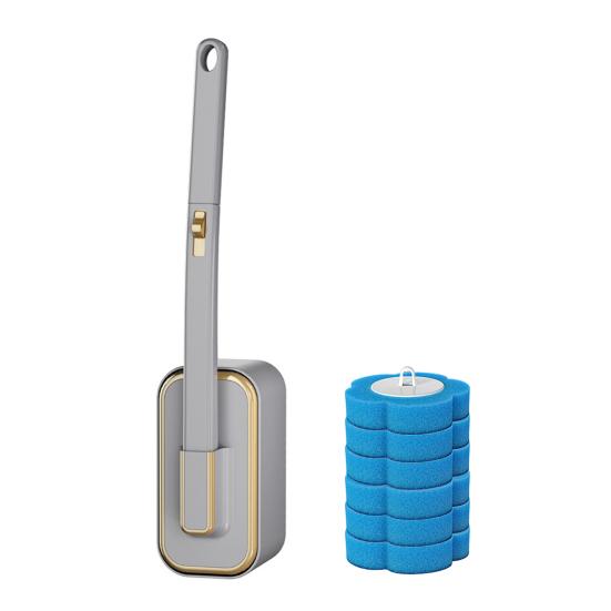 Одноразовый ершик для унитаза, чистящее средство с держателем и 6 сменными насадками для стены