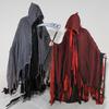 Halloween Hooded Cloak Adult Grim Reaper Cosplay Costume with Scythe Medieval Renaissance Wizard Cape for Haunted House Props