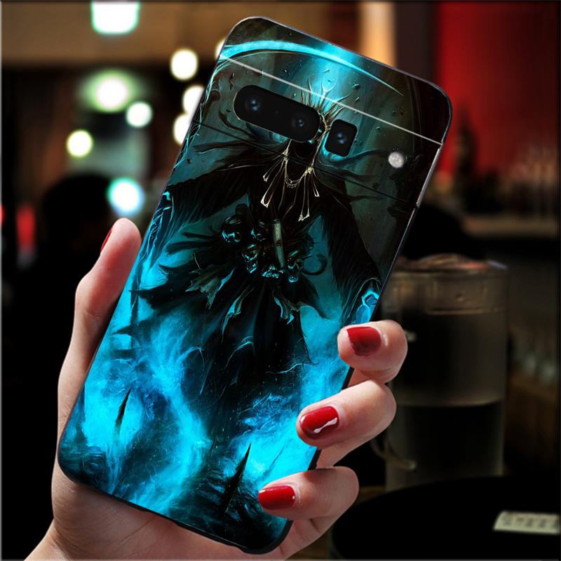 Phone Case For Google Pixel 10 9 Pro XL 9A 8 7 6 Pro Pixel 8A 7A 6A Pixel 8 7 6 5 Grim reaper skull skeleton