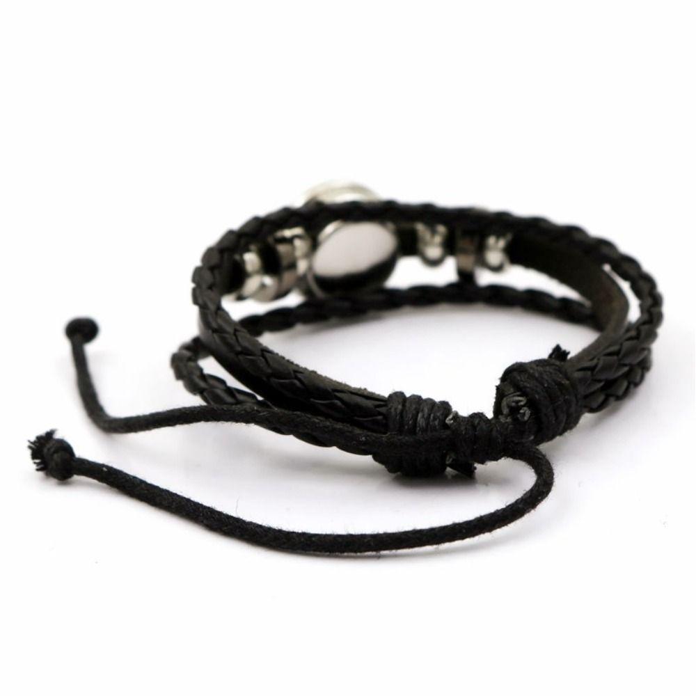 Luminous Couple Bracelet Three-layer Bead Woven Bracelet Unique Leather Bracelet Couple