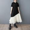 Short Sleeve Plus Size Black Cotton Vintage New In Dresses for Women Casual Loose Long Summer Dress