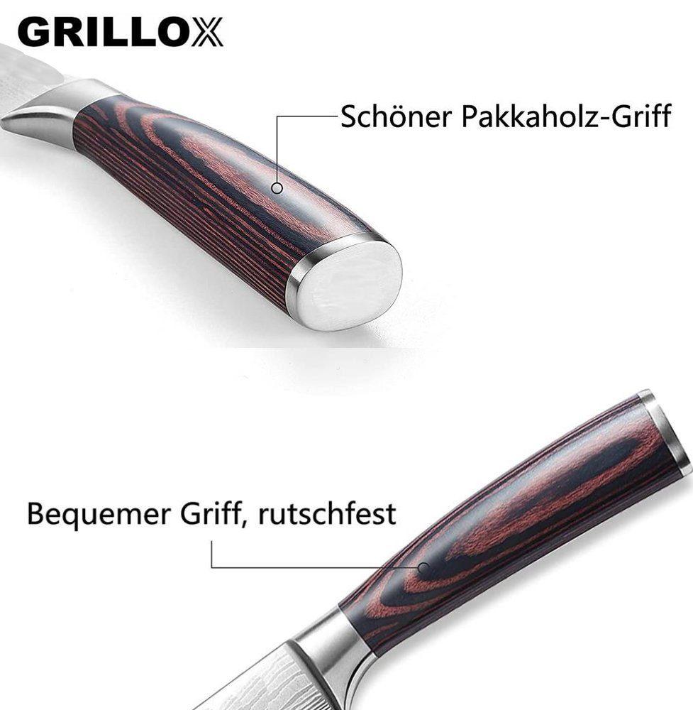 GRILLOX Santoku Knife 17cm Kitchen Knife Chef's Knife Sushi Ultra Sharp Stainless Steel