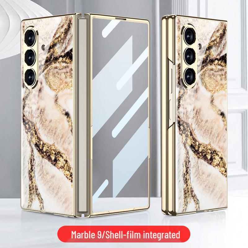 Складывающийся чехол Samsung Z Fold7 Мрамор: Стильная и модная стеклянная крышка для женщин