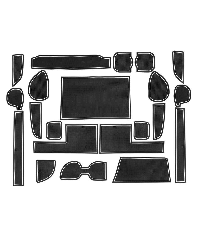 LANGBEAN Toyota Alphard 40 Interior Rubber Door Pocket Scratch and Noise Interior Alphard Custom Set of 21 Series/Vellfire Mats, Non-Slip Mats,