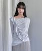 OURO Shirring Frill Knit T [ Pale Blue ]