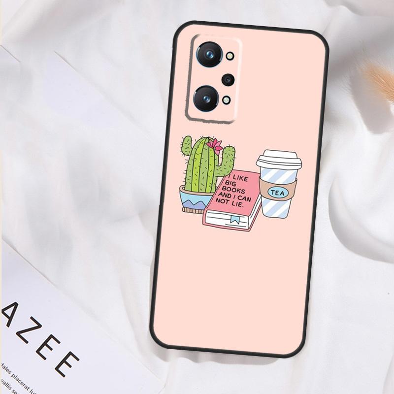 Чехол для печати 'Чтение книг чай' для Realme GT7 Pro GT6 11 12 13 14 15 Pro Plus C55 C53 C35 C33 C61 C65 C67 C53 C71 C75