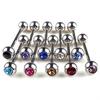 10Pcs Stainless Steel Lots Mixed Logo Ball Tongue Bars Rings Barbell Piercing
