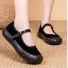 Женские осенние новые одинарные туфли повседневные дышащие круглые носки толстая подошва плоская подошва удобные нескользящие прогулочные туфли пряжка