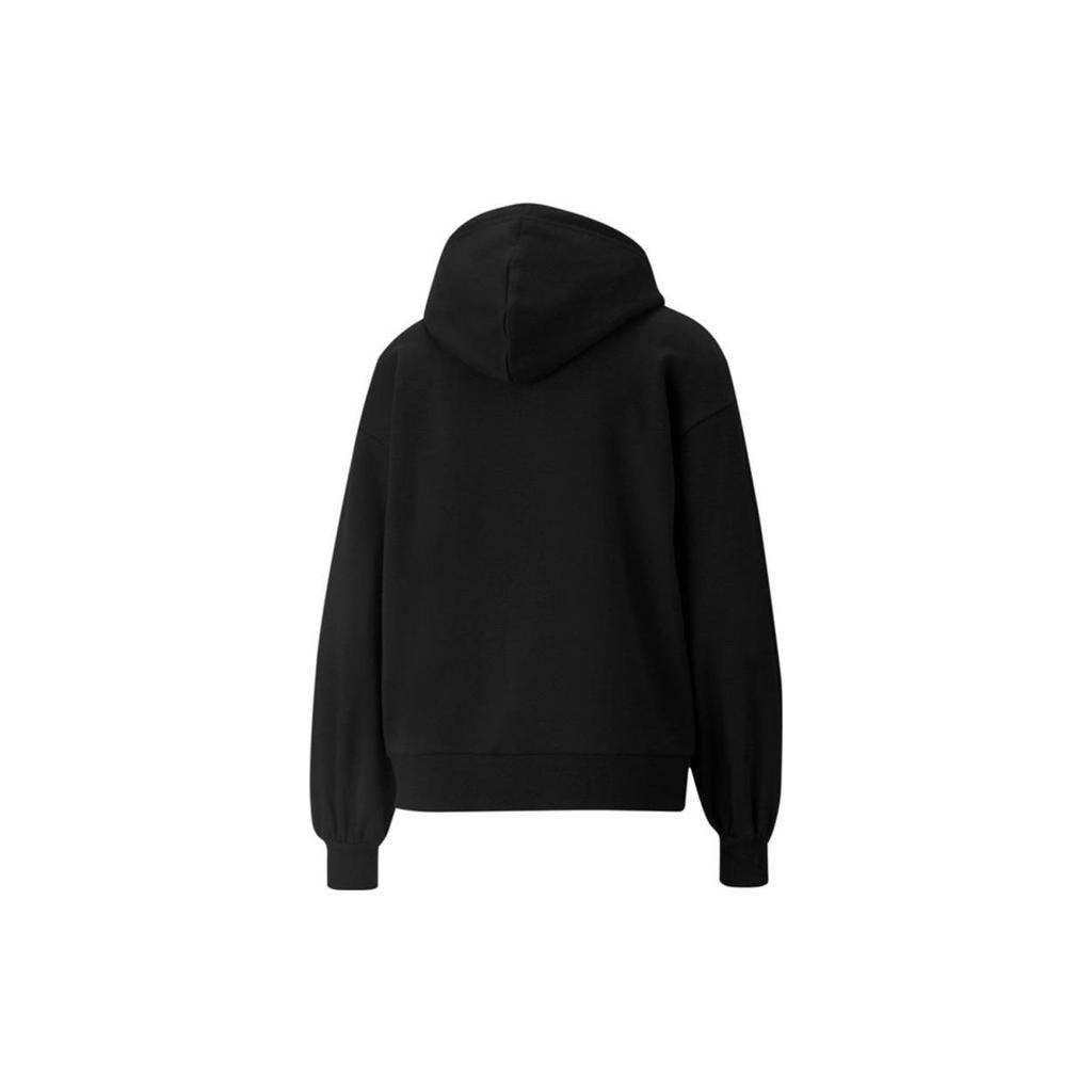 Puma Вязаная толстовка с капюшоном с логотипом и длинными рукавами Женские топы Черный 848251-01