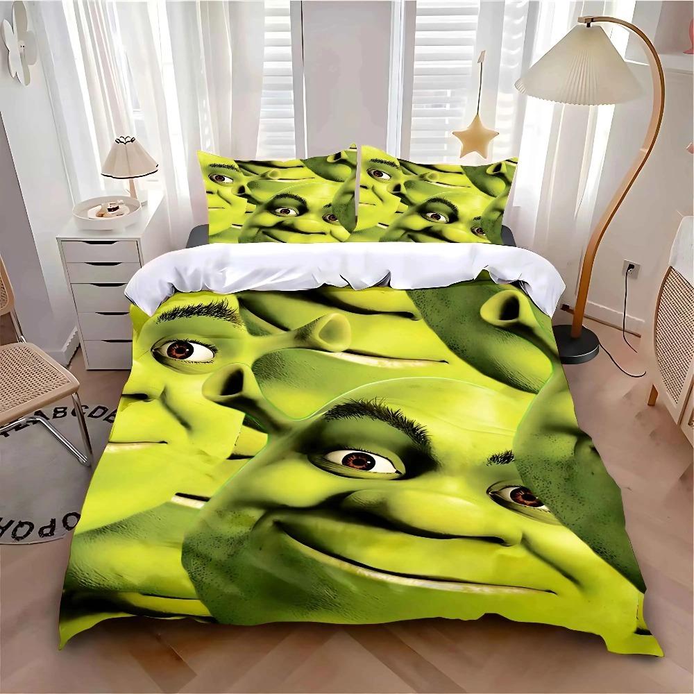 ShrekS 3D Duvet Cover pillowcase Bedding Bedroom Decoration Children Gift adult Single Double bed Large SizeZip Duvet Cover