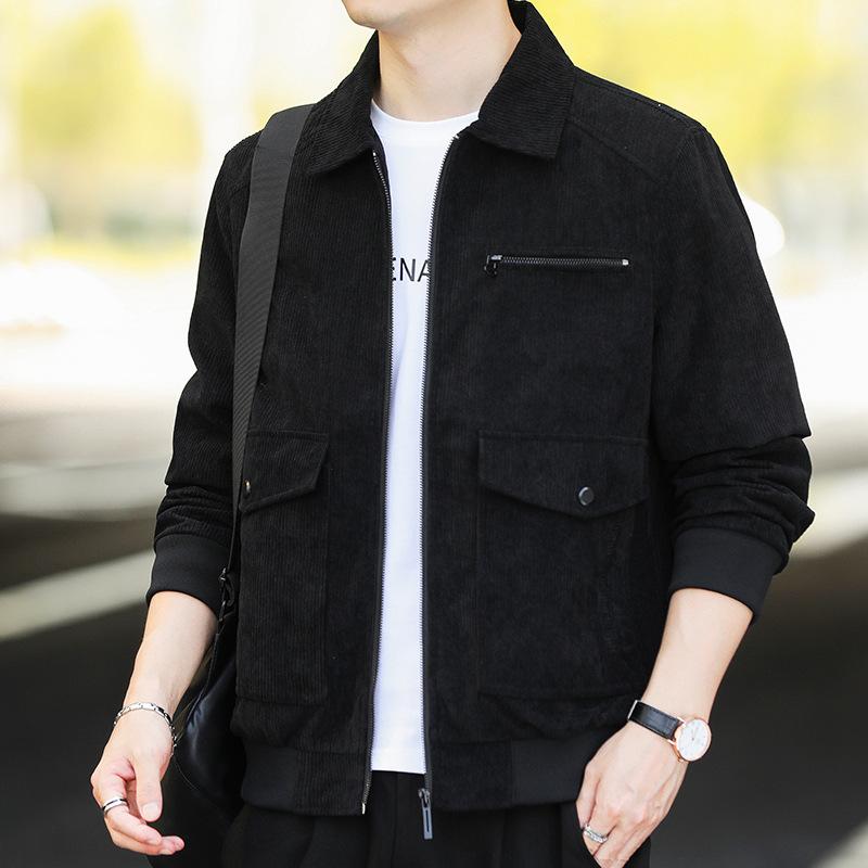 Мужская куртка с длинными рукавами из овечьей шерсти, бейсбольная майка, молодежная корейская версия, повседневная вельветовая куртка с лацканами, мужская одежда