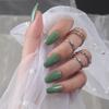 24 шт./компл. DIY быстрые ногти короткие балетные глянцевые накладные ногти разноцветные полоски готовый маникюр
