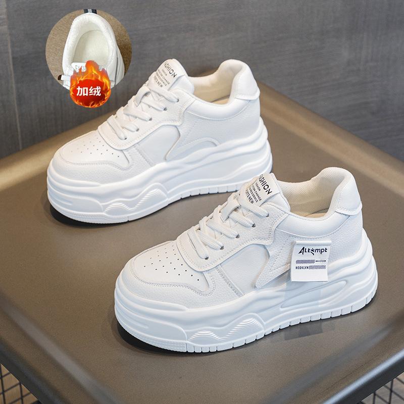 2024 весна, лето и осень новые повседневные туфли из кожи на толстой подошве, удобные и универсальные женские туфли с низким верхом