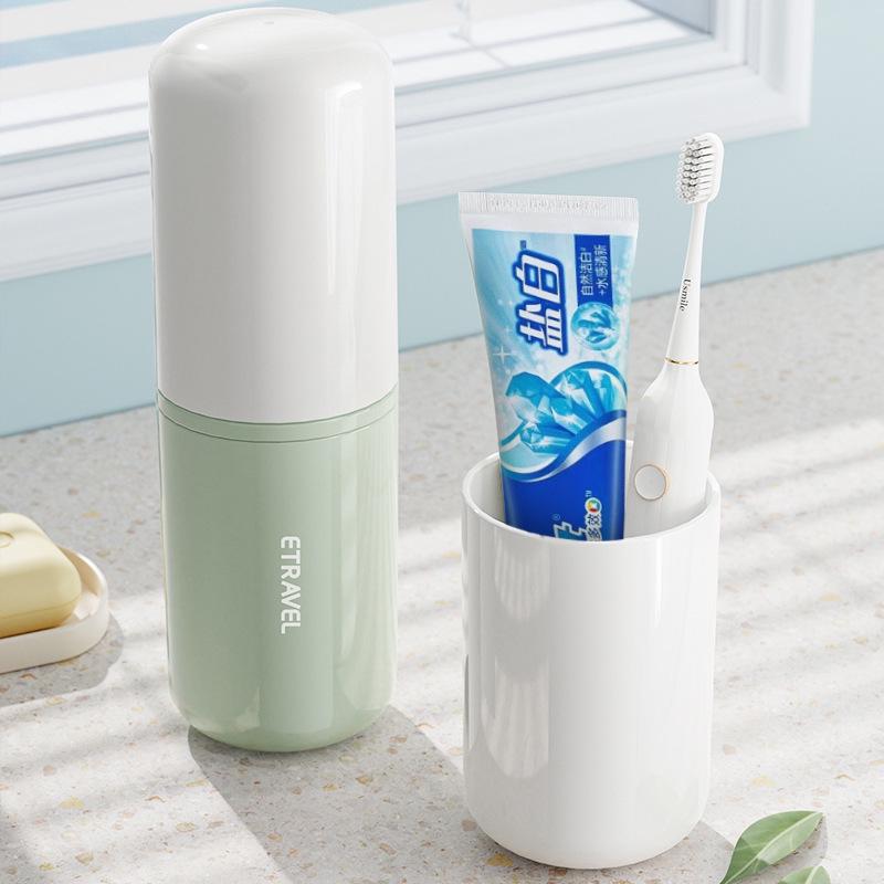 ETRAVEL Portable Travel Toothbrush & Toothpaste Set with Storage Cup for Business Trips