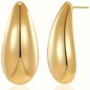 Unique Golden Color Waterdrop Shaped Earrings Personalized Stud Earrings Fashionable Ear Jewelry for Women Girls Suitable for All Seasons