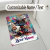 Coffee Theme Soft Crystal Velvet Rug Custom Name & Text Print Non Slip Floor Rug for Bedroom Living Room