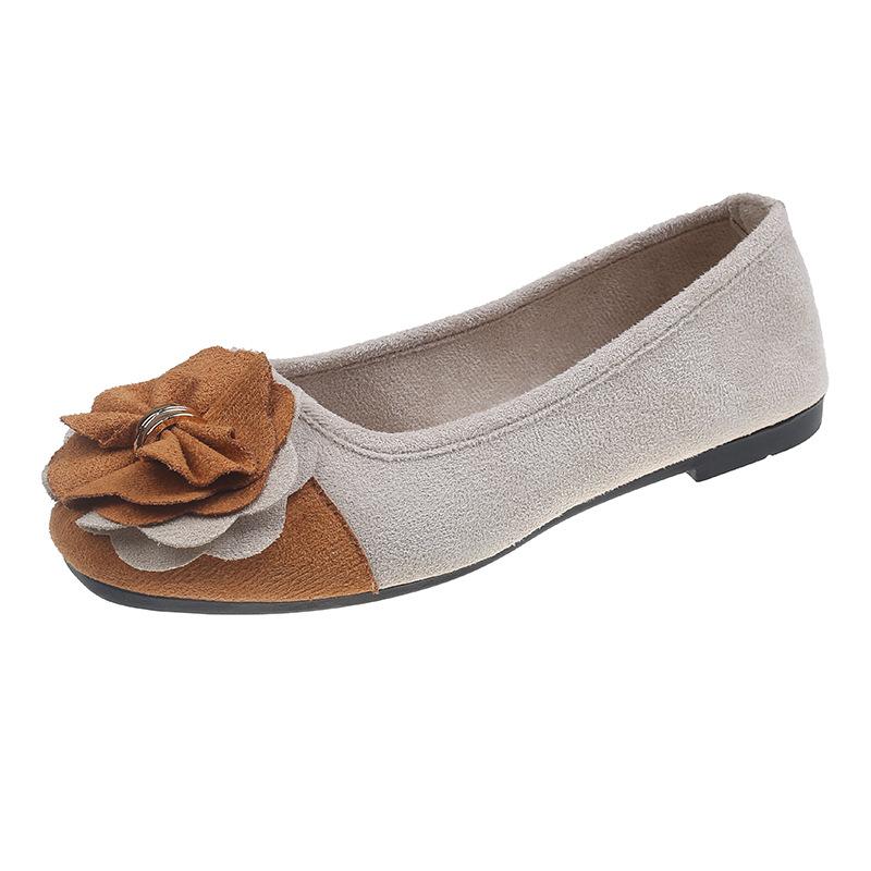 Женские туфли больших размеров с бантом и цветочным принтом, цветными блоками, с квадратным носком, на плоской подошве