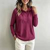 Women S Waffle Knit Hooded Pullover Sweatshirt Mid Length Casual