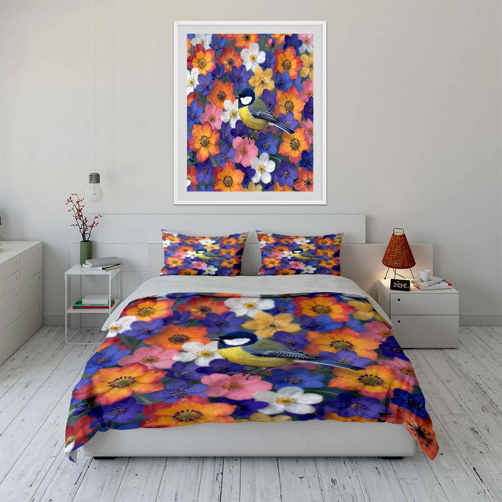 "Vivid blooms embrace nature." Bedding sets Duvet covers Pillowcases(1* Duvet Cover 2* Pillowcases without duvet insert)