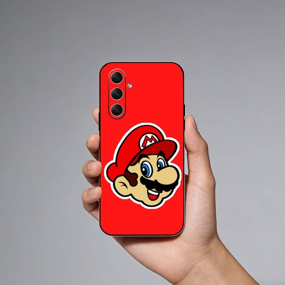 M-Mario Cartoon Phone Case For Samsung Galaxy A73,21,22,32,71,53,52,51,80,5G Soft Black Cover