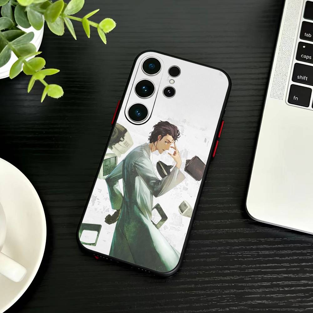 Чехол для телефона T-Rintaro Okabe STEINS DATE Для Samsung S26,S25,S24,S23,S22,S21,S20,Plus,Fe,Lite,Другие Черный Чехол