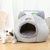 Кошачье гнездо Зимний полузакрытый теплый домик для собак Дизайн кошачьих ушек для гнезда питомца Нескользящая кровать для кошек и собак Круглое утолщенное гнездо для питомцев