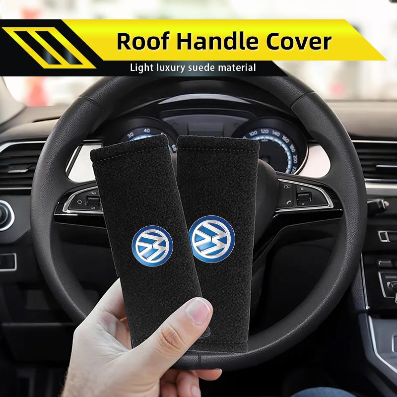 Suede Car Roof Door Pull Handle Protective Cover Soft and Comfortable For Volkswagen VW Scirocco Jetta Beetle Polo Tiguan Touran zo4