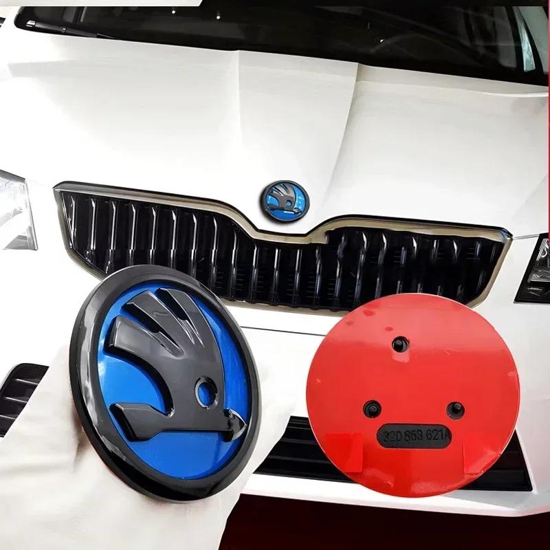 Skoda Car Trunk Stickers 80mm 90mm ABS Rear Emblem for Karoq Octavia Yeti Citigo Superb Fabia Kamiq Kodiaq VRS Rapid Front Hood