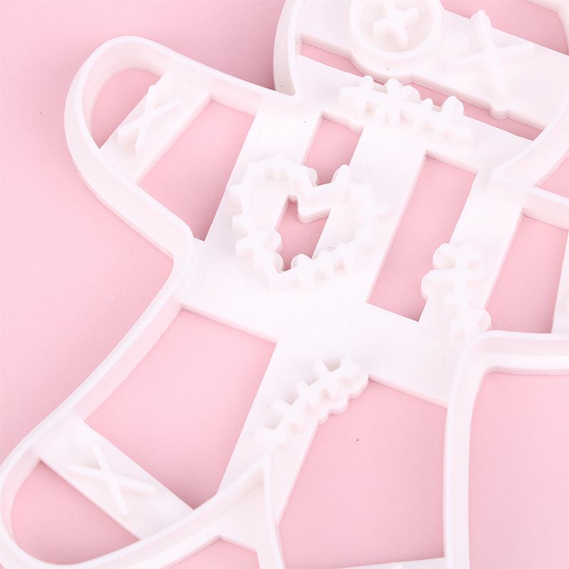 1 шт. Рождественские формочки для печенья в виде пряничного человечка, пластиковые мультяшные, с пресс-формой для печенья, шоколада, инструменты для украшения торта