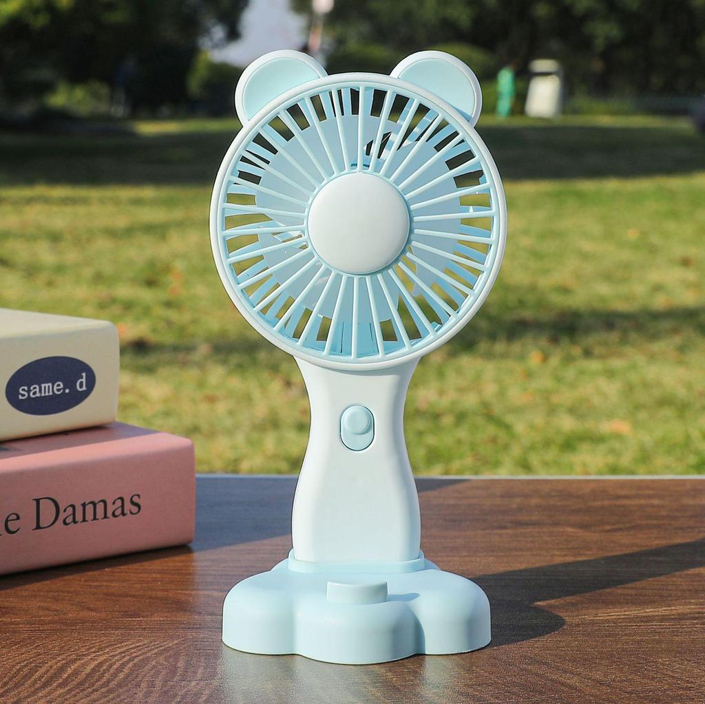 Cartoon Mini USB Rechargeable Portable Fan for Students - Desktop & Handheld