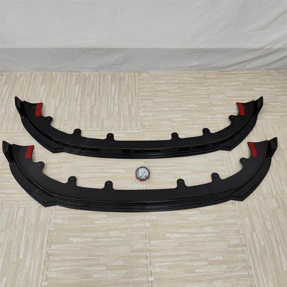 3Pcs Car Front Bumper Lip Spoiler Splitter Diffuser For Tesla Model Y Juniper 2025+ ABS Gloss Black Bodykits Tuning