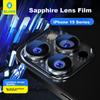 Blue Sapphire Anti-Reflective Lens Protector for Apple IPhone 15 Pro Max, Blue Sapphire Scratch-Resistant And Wear-Resistant ReCamera, Silver