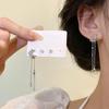 Серьги-кисточки в форме звезды и луны из серебра 925 пробы с цирконовыми гвоздиками