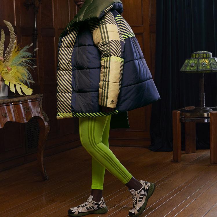 Adidas Originals X Ivy Park Collaboration Polo Neck Irregular Cotton Jacket Winter Couple Style Men Jacket Light-Chen-Gold HE3749