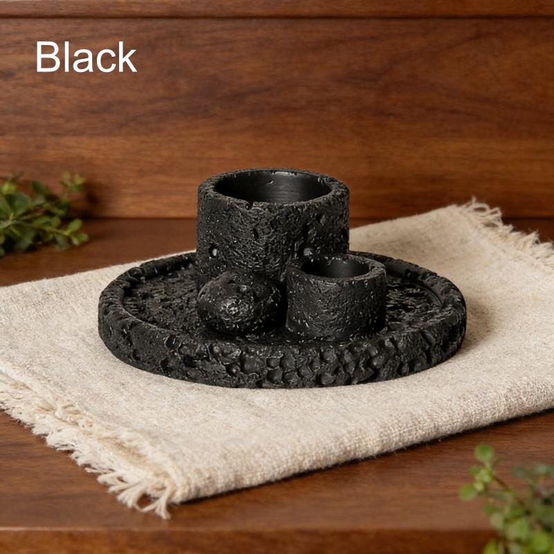 Concrete Tray Sage Burner Aromatherapy Sage Burning Smudging Tray Natural Crude Wood Sage Incense Candle Holder