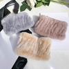 Rex Rabbit Hair Neck Cover Women's Winter Elastic Mesh Scarf Headband Versatile Real Fur Plush Headgear Children's Scarf