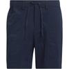 Solid Color Elastic Waist Three-Quarter Straight Leg Casual Shorts Men Shorts Navy-Blue IW6704