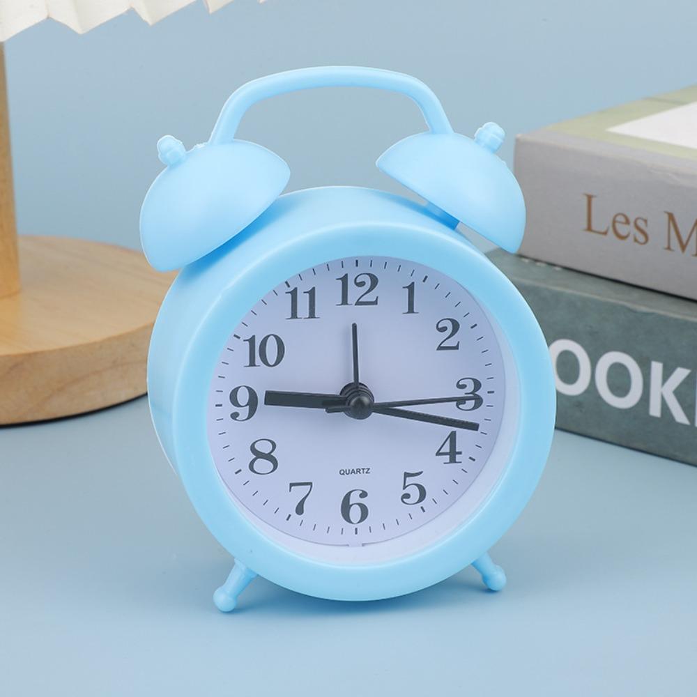 Double Bell Cartoon Alarm Plastic Bedside Clock Creative Small Alarm Clock Student