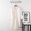 Ramie Cotton Long-Sleeve Bathrobe Nightgown