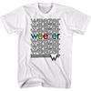 Weezer Rainbow Repeat Logo Men's T Shirt Colors Albums Rock Band Concert Tour