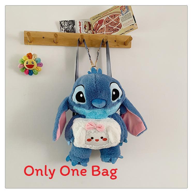 Soft Girls Cartoon Plush Backpack With Zipper Closure For Travel Casual