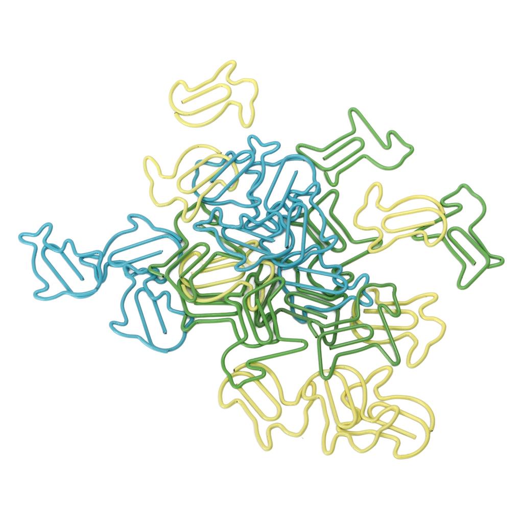 32 Box Paper Clips 3 Colors Innovative Pony Rabbit Dolphin Combo Small Metal Paperclips for