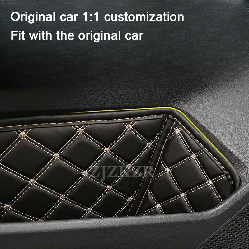 Для Volkswagen VW ID.4 Crozz X -2025 Защитные накладки на органайзеры для хранения в дверях автомобиля, кожаный слот, карманы, аксессуары