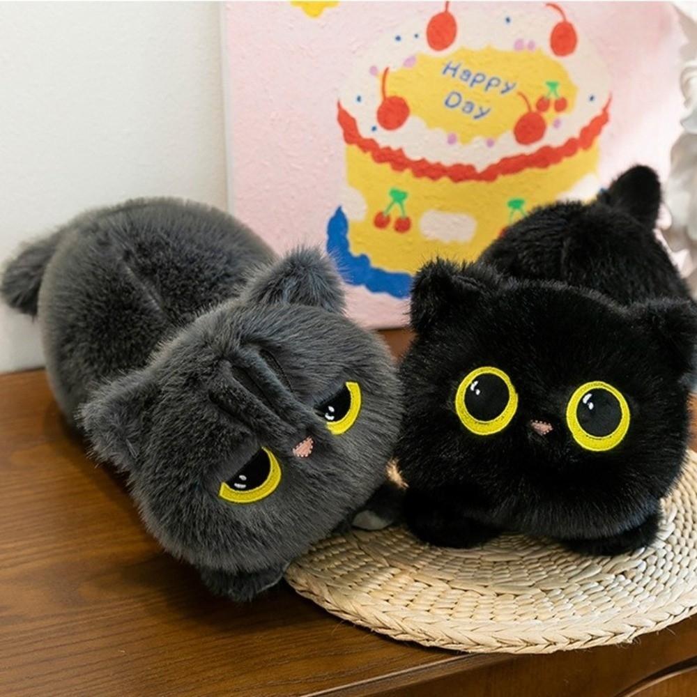 Ins Style Cat Plush Doll Big Cuddly Cat Stuffed Toy Gift Idea Black Cat Plush Toy Boy