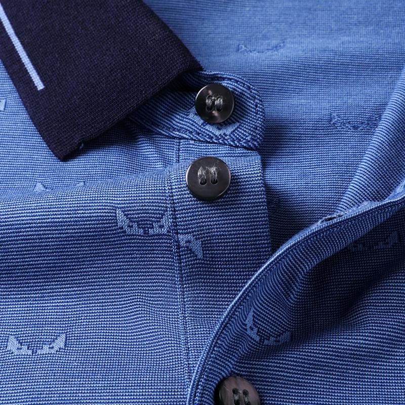 Lodz [Silk&Cotton] 26 Summer Short sleeved T-shirt for Business and Leisure, Loose and Breathable Men's Polo Shirt