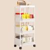 2-4 Layer Moving Rack Kitchen Storage Shelf Wall Cabinets Home Bedroom Bathroom Organizer Trolley