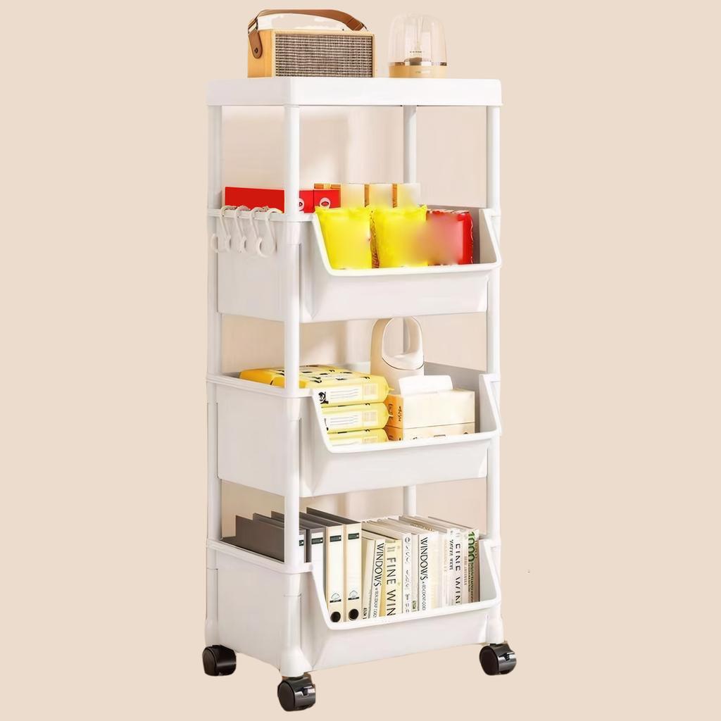 Тележка Книжная полка Кухонный стеллаж для хранения Кухонный уголок Узкий щелевой шкаф для хранения Ванная комната Гостиная Домашний органайзер